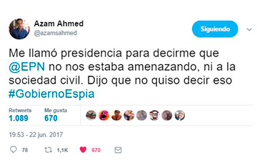 Tweet de Azam Ahmed de The New York Times