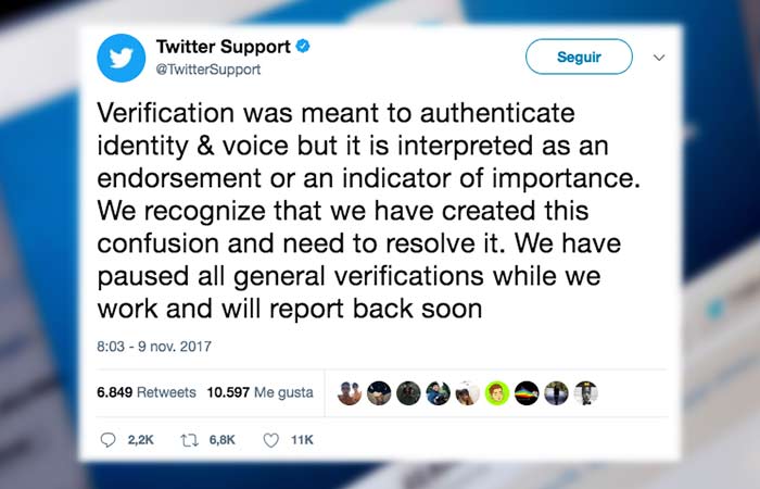 Twitter suspende programa de verificación de cuentas ante polémica racial Twitter suspende programa de verificación de cuentas ante polémica racial